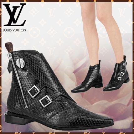 Louis Vuitton 2019 SS Rubber Sole Blended Fabrics Bi color Plain Leather Python 