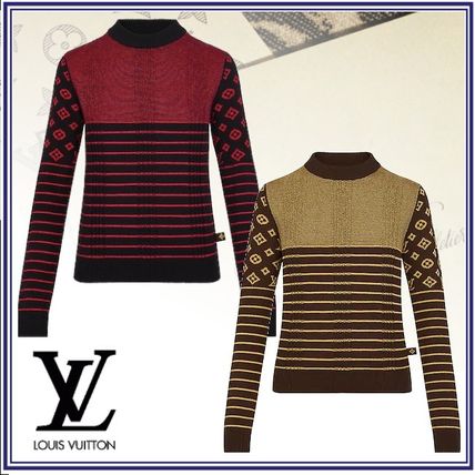 Louis Vuitton 2020 21AW Short Stripes Monogram Casual Style Cashmere Long Sleeves 