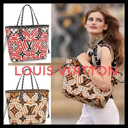Louis Vuitton NEVERFULL 2020 21AW Flower Patterns Monogram Casual Style Unisex Canvas A4 2WAY M56583 M56584 