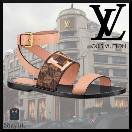 Louis Vuitton DAMIER 2020 SS Open Toe Casual Style Leather Elegant Style Logo 1A5LUSA 