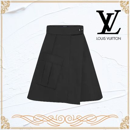 Louis Vuitton 2020 21AW Flared Skirts Wool Silk Plain Skirts 1A7TKJ 