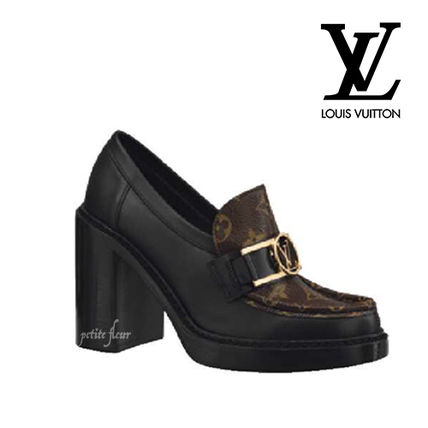 Louis Vuitton MONOGRAM 2020 21AW Monogram Casual Style Leather Block Heels Elegant Style Logo 