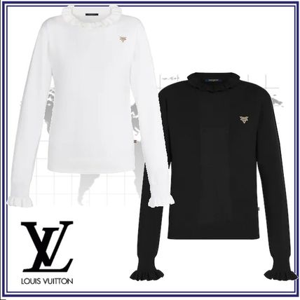 Louis Vuitton 2020 SS Crew Neck Wool Nylon Blended Fabrics Long Sleeves Plain 