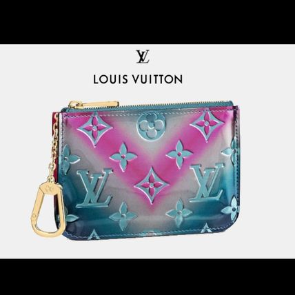 Louis Vuitton MONOGRAM 2020 SS Faux Fur Chain Leather Small Wallet Chain Wallet Coin Cases 