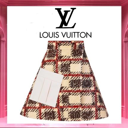 Louis Vuitton 2020 SS Tartan Wool Silk Cotton Mini Skirts 1A7T0J 