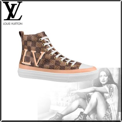 Louis Vuitton DAMIER Casual Style Leather Low Top Sneakers 1A5NAI 