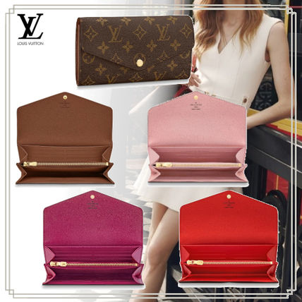 Louis Vuitton PORTEFEUILLE SARAH 2019 20AW Monogram Blended Fabrics Bi color Leather Folding Wallet 
