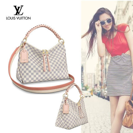 Louis Vuitton DAMIER AZUR 2020 SS Casual Style 2WAY Leather Office Style Crossbody Logo 