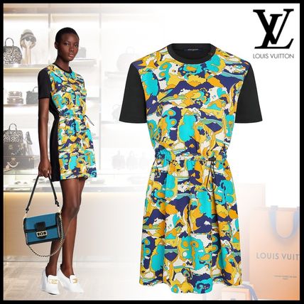 Louis Vuitton 2020 SS Crew Neck Short Casual Style Silk Street Style Long Sleeves 1A7UEK 1A7UEJ 1A7UEI 1A7UEH 1A7UEG 