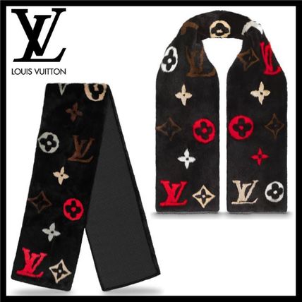 Louis Vuitton MONOGRAM 2019 20AW Minkgram Scarf M70817 