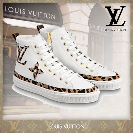 Louis Vuitton MONOGRAM Monogram Leopard Patterns Plain Toe Rubber Sole Lace up