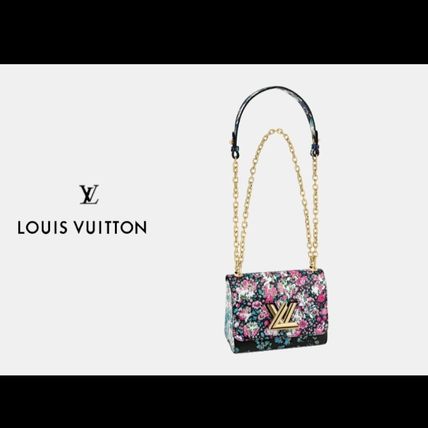 Louis Vuitton TWIST Flower Patterns Casual Style 2WAY Chain Leather 
