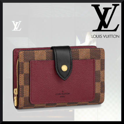 Louis Vuitton Canvas Leather Folding Wallet Long Wallet Logo N60381 