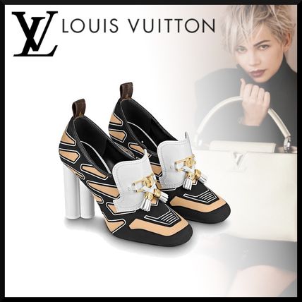 Louis Vuitton 2020 SS Monogram Tassel Leather Block Heels Logo 1A7TZ3 