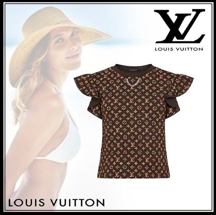 Louis Vuitton MONOGRAM 2020 21AW Flounce Sleeve Monogram Top 1A84A6 