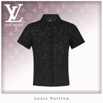 Louis Vuitton 2019 20AW Blended Fabrics Short Sleeves Lace Shirts  Blouses 1A5QTD 1A5QTC 1A5QTB 