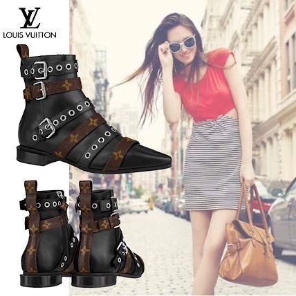 Louis Vuitton 2020 SS Monogram Casual Style Plain Leather Logo Boots Boots 
