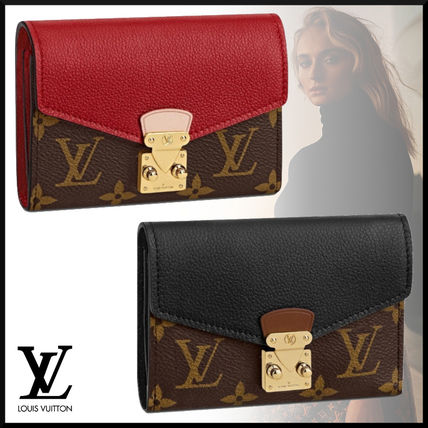 Louis Vuitton PALLAS 2020 SS Monogram Leather Folding Wallet Small Wallet Logo M67479 M67478 