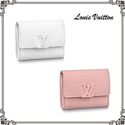 Louis Vuitton CAPUCINES 2020 SS Monogram Unisex Plain Leather Folding Wallet Logo 