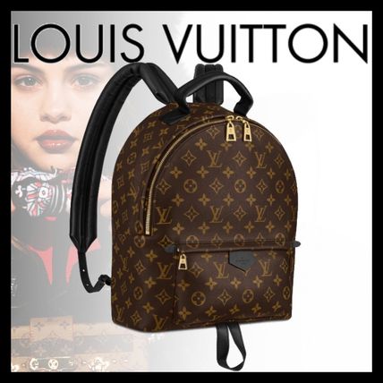 Louis Vuitton Monogram Casual Style Leather Elegant Style Logo Backpacks 
