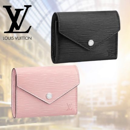 Louis Vuitton EPI 2019 20AW Unisex Plain Leather Folding Wallet Logo Folding Wallets M62946 M62173 