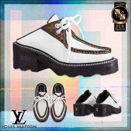 Louis Vuitton 2020 21AW Monogram Platform Plain Toe Casual Style Leather Logo 