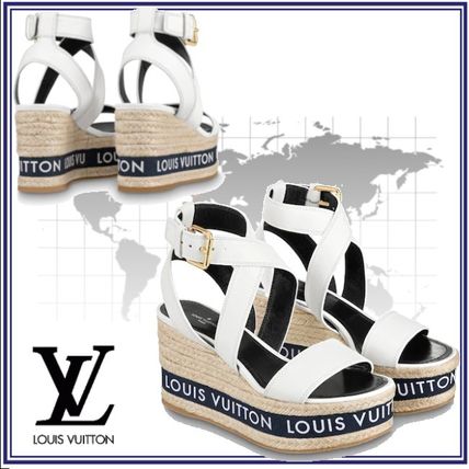 Louis Vuitton 2020 SS Open Toe Casual Style Leather Elegant Style Logo 