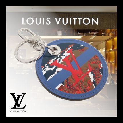 Louis Vuitton DAMIER Unisex Leather Logo Keychains  Bag Charms 