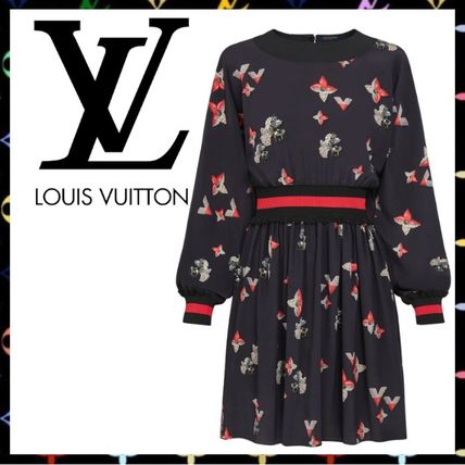 Louis Vuitton 2020 21AW Exclusive Floral Print Mini Dress In Silk Crepe De Chine 1A83PM 
