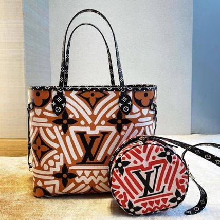 Louis Vuitton NEVERFULL 2020 21AW Monogram Canvas A4 2WAY Bi color Elegant Style Logo Totes 