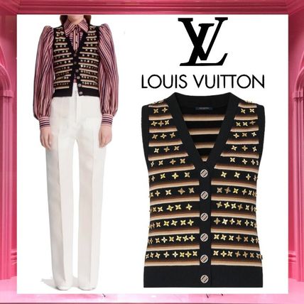 Louis Vuitton 2020 SS Stripes Monogram Wool Nylon Sleeveless Tanks  Camisoles 1A7T2X 