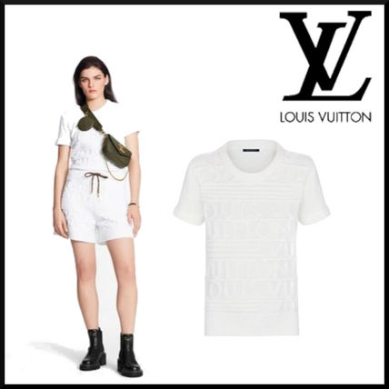 Louis Vuitton 2020 21AW Crew Neck Wool Nylon Plain Medium Short Sleeves Logo 1A83DH 