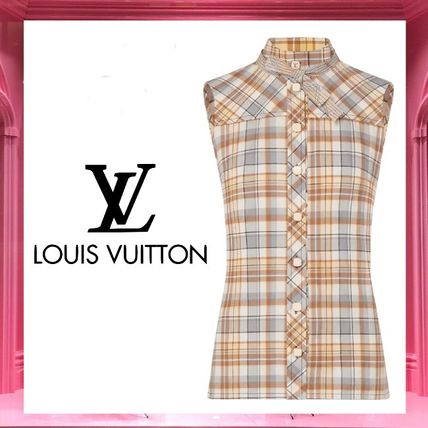 Louis Vuitton 2020 SS Other Plaid Patterns Sleeveless Cotton Logo Front Button 1A7SPM 