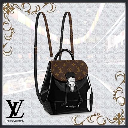 Louis Vuitton 2020 SS Monogram Canvas Blended Fabrics Leather Logo Backpacks M55769 