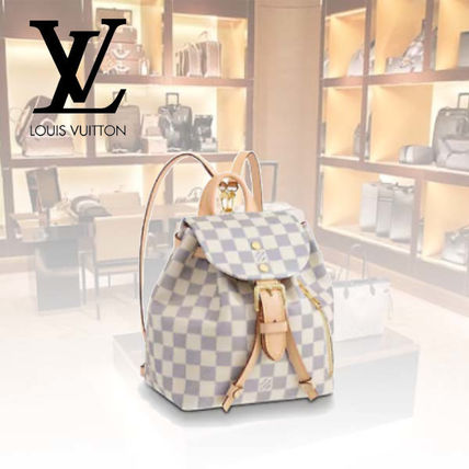 Louis Vuitton DAMIER AZUR Other Plaid Patterns Casual Style Canvas 2WAY Leather N44026 