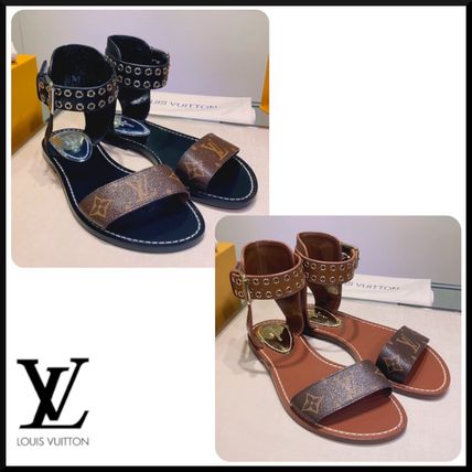 Louis Vuitton MONOGRAM 2020 SS Monogram Casual Style Leather Logo Strap Sandals Sandals 1A6400 1A63ZL 