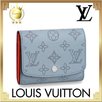 Louis Vuitton MAHINA 2020 SS Monogram Calfskin Bi color Leather Folding Wallet 