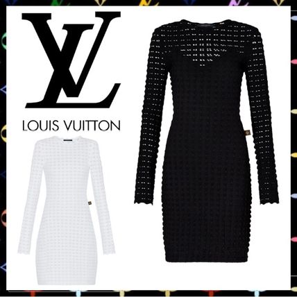 Louis Vuitton 2020 21AW Monogram Tight Long Sleeves Plain Elegant Style Dresses 1A8356 1A8356 