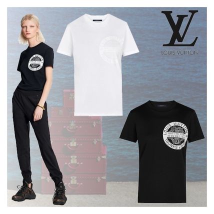 Louis Vuitton 2020 SS Street Style Plain Cotton Medium Short Sleeves Logo T Shirts 1A4PFL 1A4PFS 