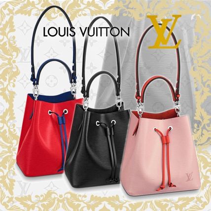 Louis Vuitton NEONOE 2020 SS 2WAY Bi color Leather Crossbody Logo Neon Color Handbags 