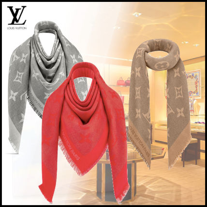 Louis Vuitton 2019 20AW Cashmere Silk Knit  Fur Scarves 