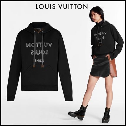 Louis Vuitton Long Sleeves Cotton Logo Hoodies  Sweatshirts 
