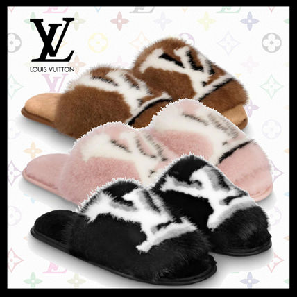 Louis Vuitton Casual Style Unisex Fur Slippers Logo Shoes 1A5SZT 1A5SZU 1A5SZW 1A5SZP 1A5SZQ 1A5SZS 1A5SZH 1A5SZI 1A5SZK 