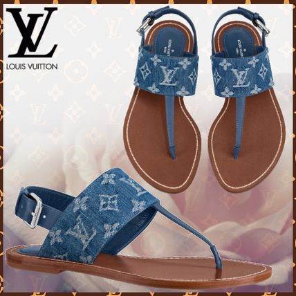 Louis Vuitton MONOGRAM 2020 SS Monogram Open Toe Blended Fabrics Bi color Plain Leather 