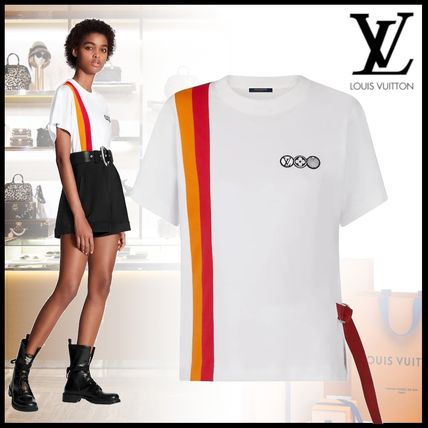 Louis Vuitton 2020 SS Stripes Unisex Silk U Neck Plain Cotton Medium Short Sleeves 1A63DE 1A63DD 1A63DC 1A63DB 1A63DA 