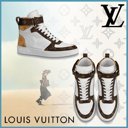 Louis Vuitton 2020 SS Monogram Round Toe Rubber Sole Casual Style Leather Logo 1A7RMT 
