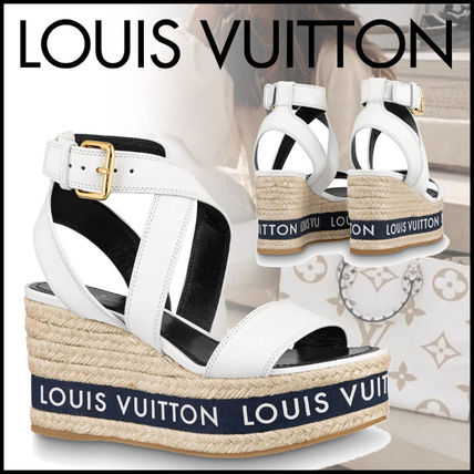 Louis Vuitton 2020 SS Open Toe Casual Style Plain Leather Elegant Style Logo 1A64GI 