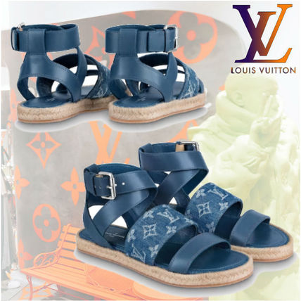 Louis Vuitton Monogram Casual Style Leather Logo Sandals 1A7RCV 