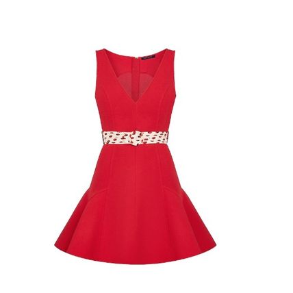 Louis Vuitton Short Dots Monogram Wool Silk Sleeveless V Neck Plain 1A82TU 