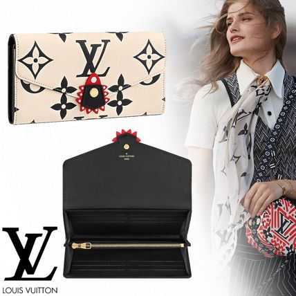 Louis Vuitton PORTEFEUILLE SARAH Monogram Leather Logo Long Wallets M69514 